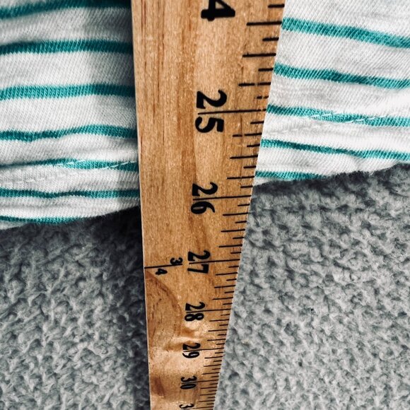 Chicos Womens Top 2 Large Green White Striped Tie Front Short Sleeve Casual - Picture 9 of 10